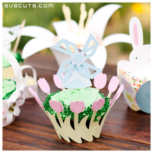 Spring Cupcake Wrappers SVG Kit